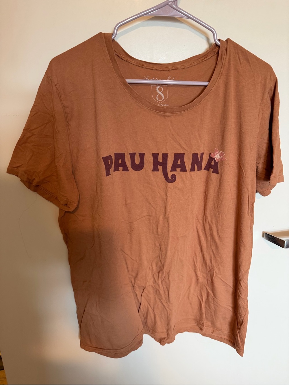 Fighting Eel Pau Hana Women's Crew Neck Tee - Rust